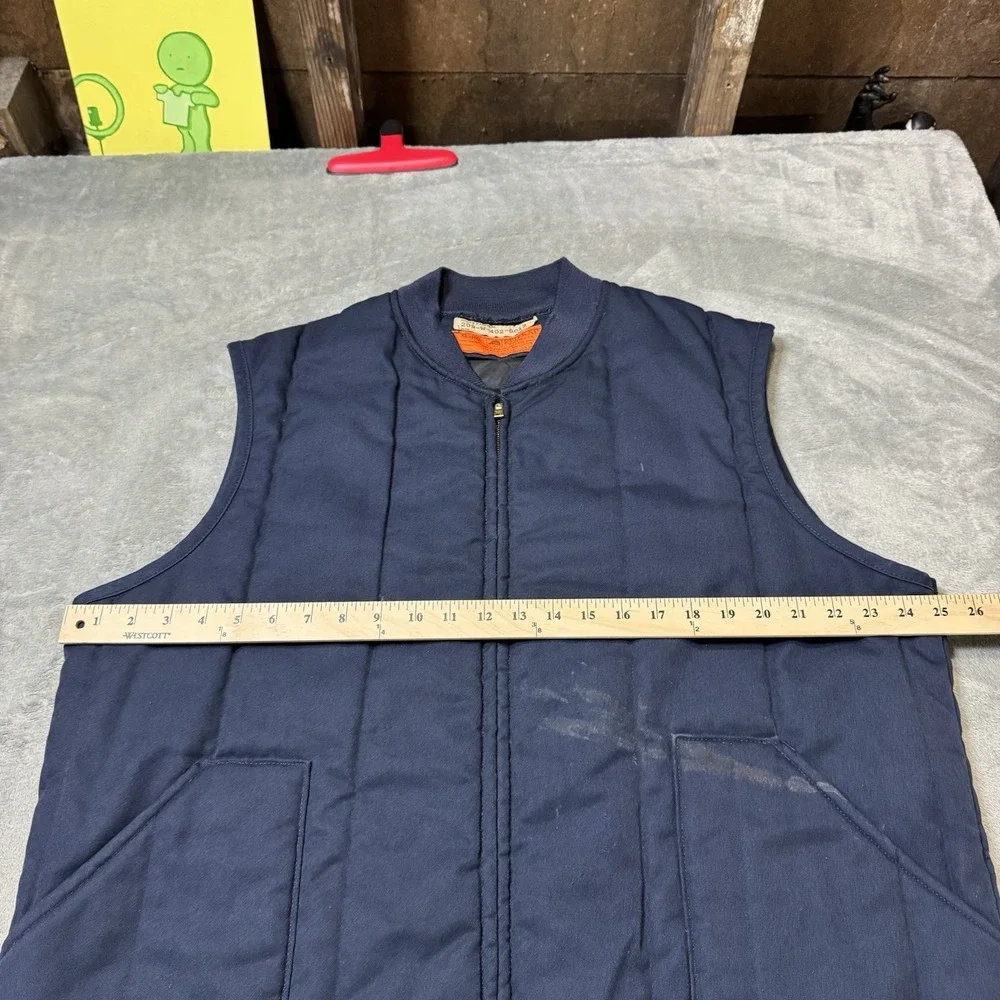 VTG 80s Red Kap Work Vest Men's XL Quilted‎ Utility Talon Zipper Grunge Outdoor